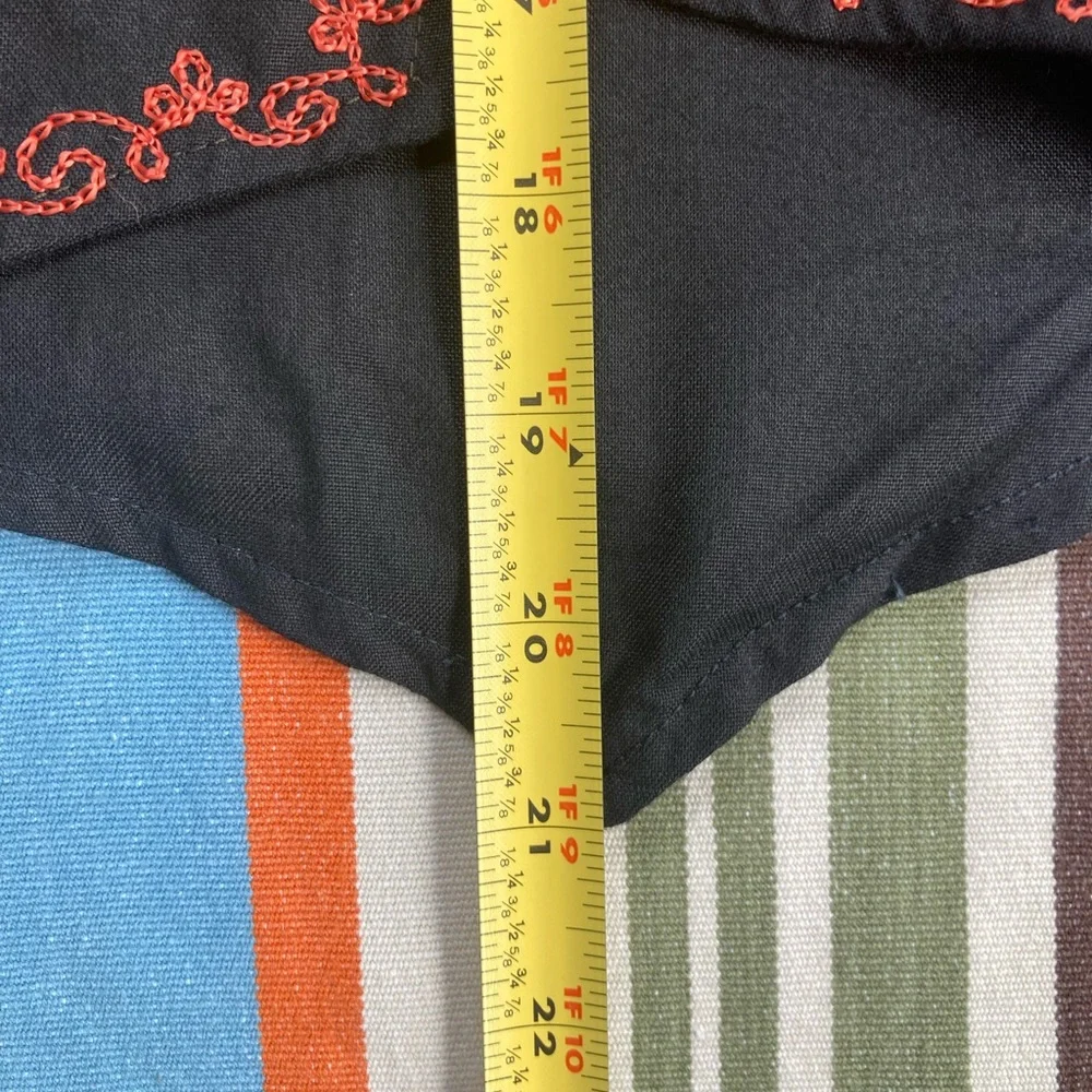 90s black embroidered boho vest small - Picture 4 of 12